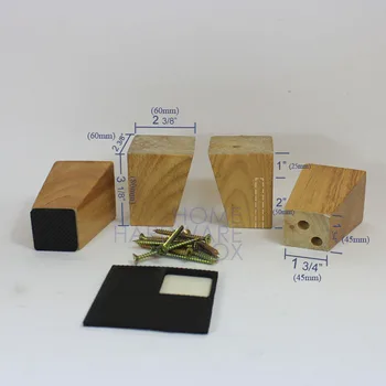 

8cm 4x wooden cabinet sofa leg natural wood furniture square wood legs