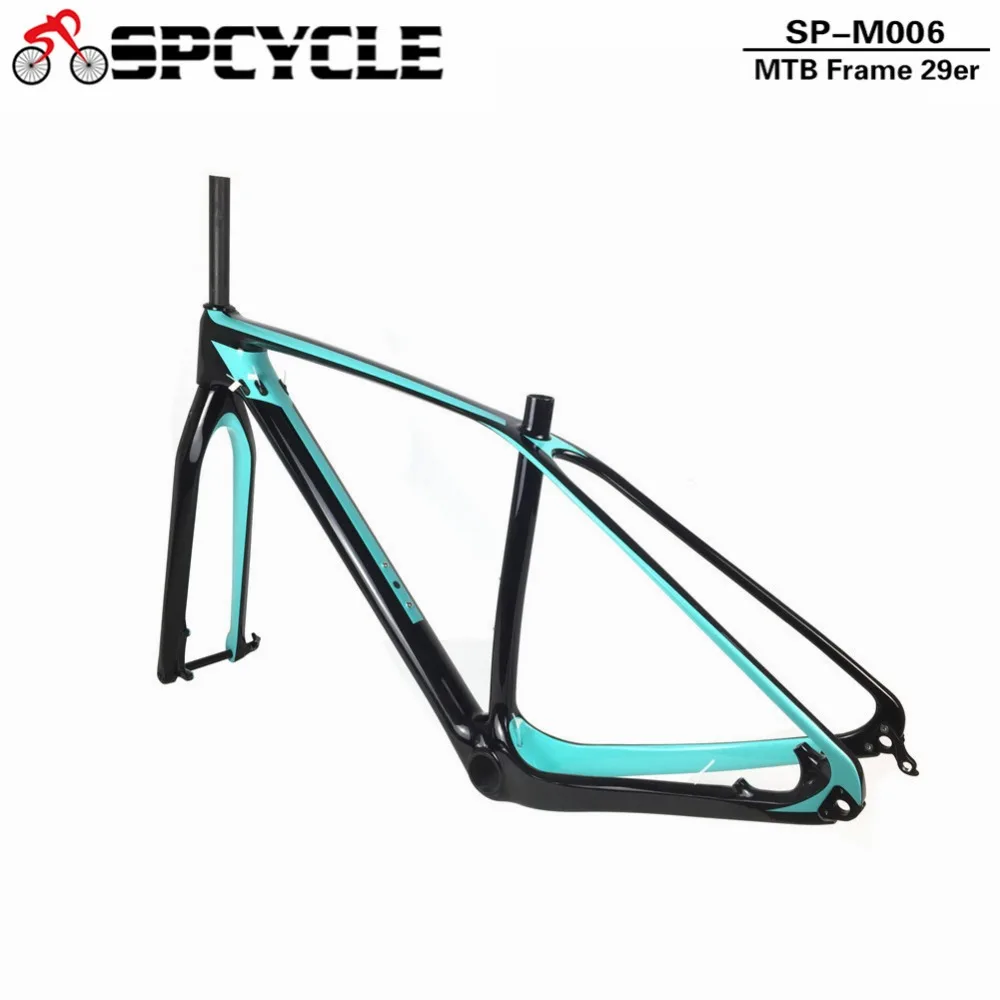 Best Spcycle 29er Carbon MTB Frame Fork 27.5er T1000 Full Carbon Mountain Bike Frame 142*12mm Thru Axle MTB Bicycle Frameset 2018 New 2