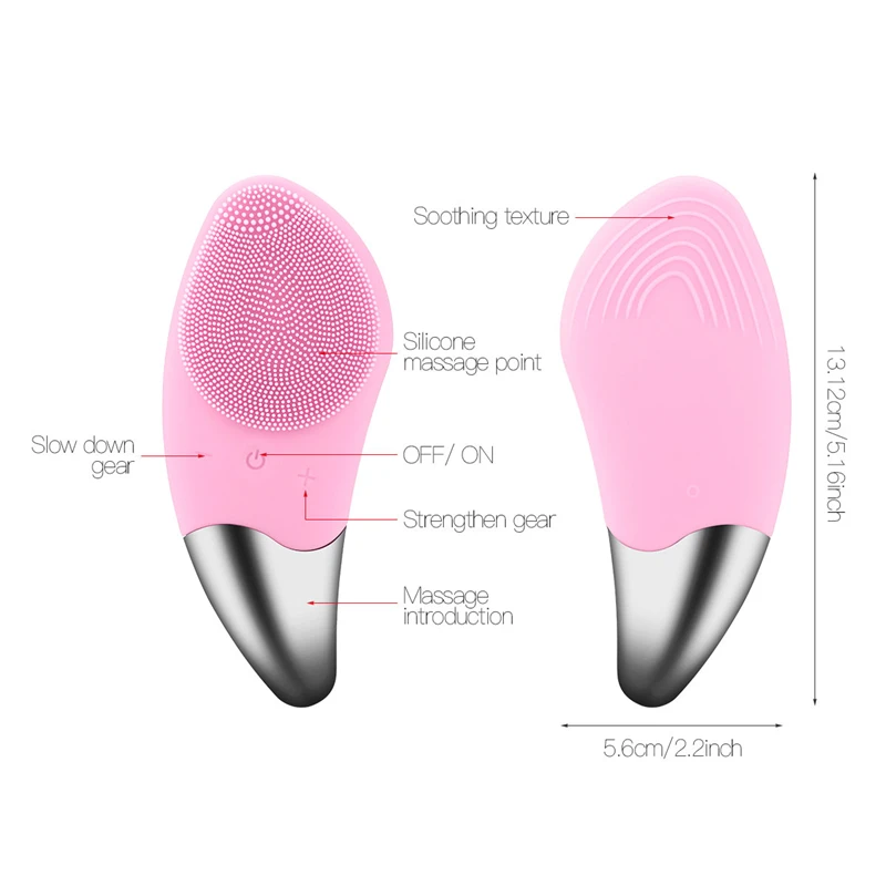 Sonic Electric Facial Cleansing Brush Vibration Massage Anion Imported Anti Wrinkle Blackhead Remove Pore Cleaner Silicone Brush