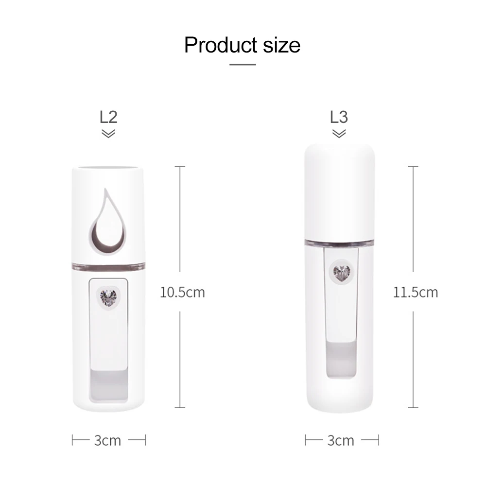 Портативный нано для лица увлажняющий спрей красота парящий измеритель лица зарядка через USB увлажнитель лица с зеркалом-быстрая