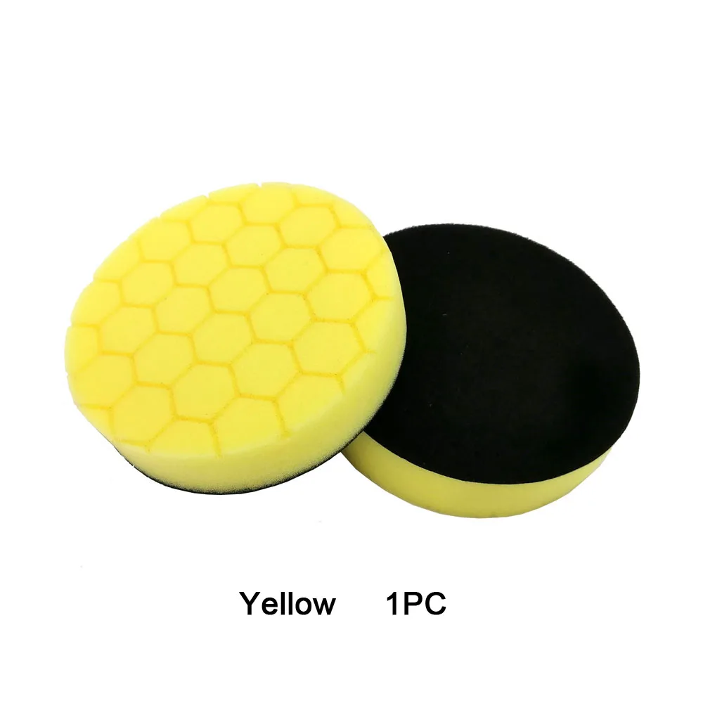 Шестигранная Полировочная Подушка 5 дюймов 125 мм Европейская губчатая пена для двойного действия& RO car полишер синий светильник для резки Pa - Цвет: Yellow 1PC