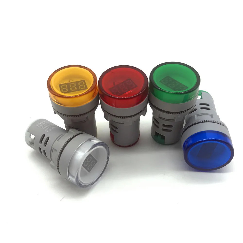 

22mm LED Digital Display Gauge Volt Voltage Meter Indicator Signal Lamp Voltmeter Lights Tester Combo Measuring Range 60-500V AC