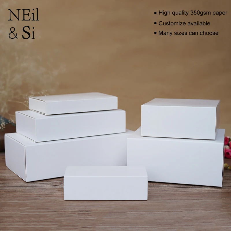 

Free Shipping White Paper Drawer Box Handmade Soap Wedding Candy Tea Biscuit Snack Gift Packing Kraft Boxes 20pcs