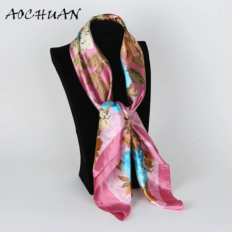 Black Gold Square Scarves 2017 Fashion Ladies Pure Silk Scarf Shawl