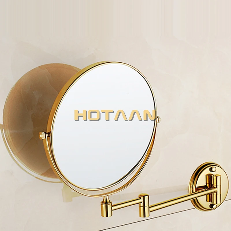 Гигиена полости рта бритвенное настенное зеркало в ванную комнату установленное золото латунь 8 дюймов двойное косметическое зеркало(1:1 и 1:3
