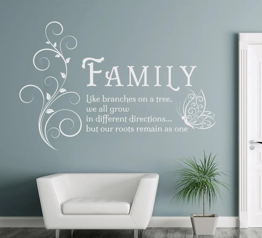Family Like Branches Quotes Erfly Vinyl Wall Art Sticker Flower Family Like Branches Quotes Erfly Vinyl Wall Art Sticker Flower Decals Mural Removable Poster For Living Room Home Decor In Stickers From
