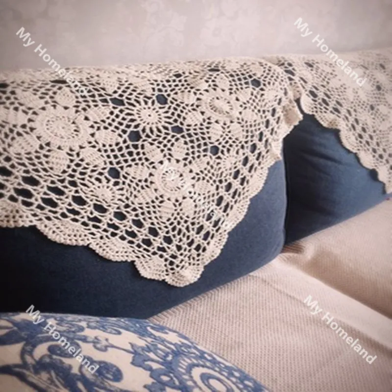 

100% Cotton Hand Made Vintage Crochet Doilies Table Mat Pad Coaster Sofa Cover Sofa Backrest Towel White Beige HD142