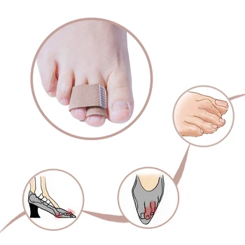 

12pcs/6pairs Toe Finger Straightener Velvet Cotton Material Toe Splint Straightener Wrap Anti-Slip Brace Hammer Broken Toe D117