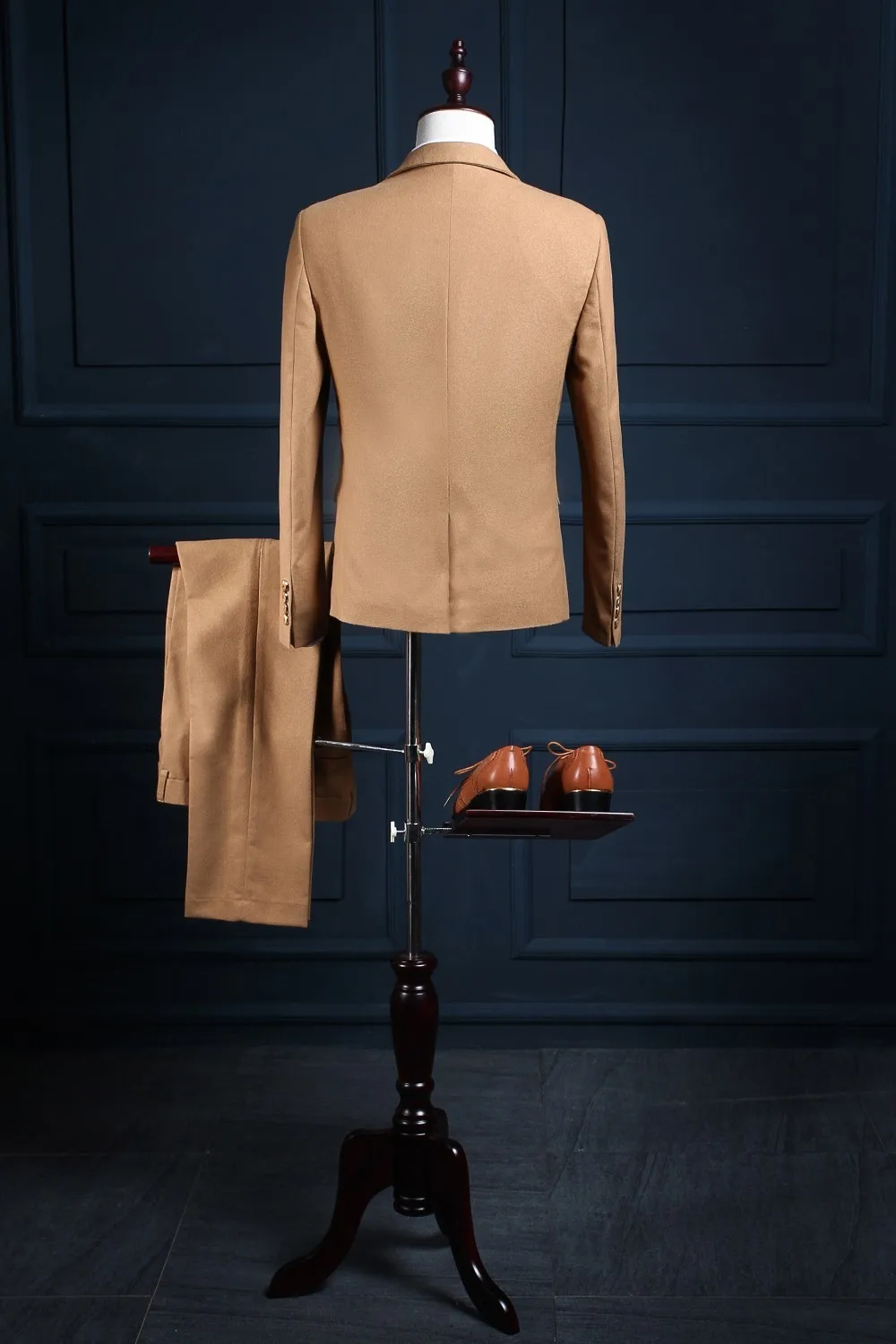 tailor made slim fit suits for men Brown Herringbone Tweed wedding dress For man custom mens suit Blazer(Jacket Vest Pants