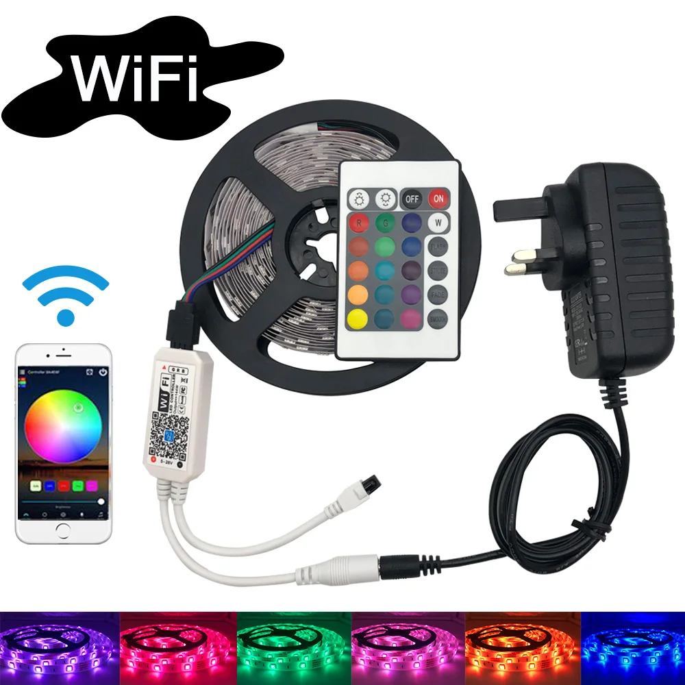 Контроллер компонентного видеосигнала для WiFi СВЕТОДИОДНАЯ лента SMD 2835 60 светодиодный s 50505 M Водонепроницаемая RGB лента DC 12 V светодиодные