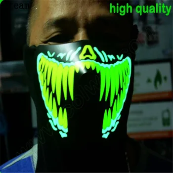 

Top Grade New Halloween LED Masks Clothing Big Terror Masks Cold Light Helmet Fire Festival Party Glowing Dance Steady On Driver