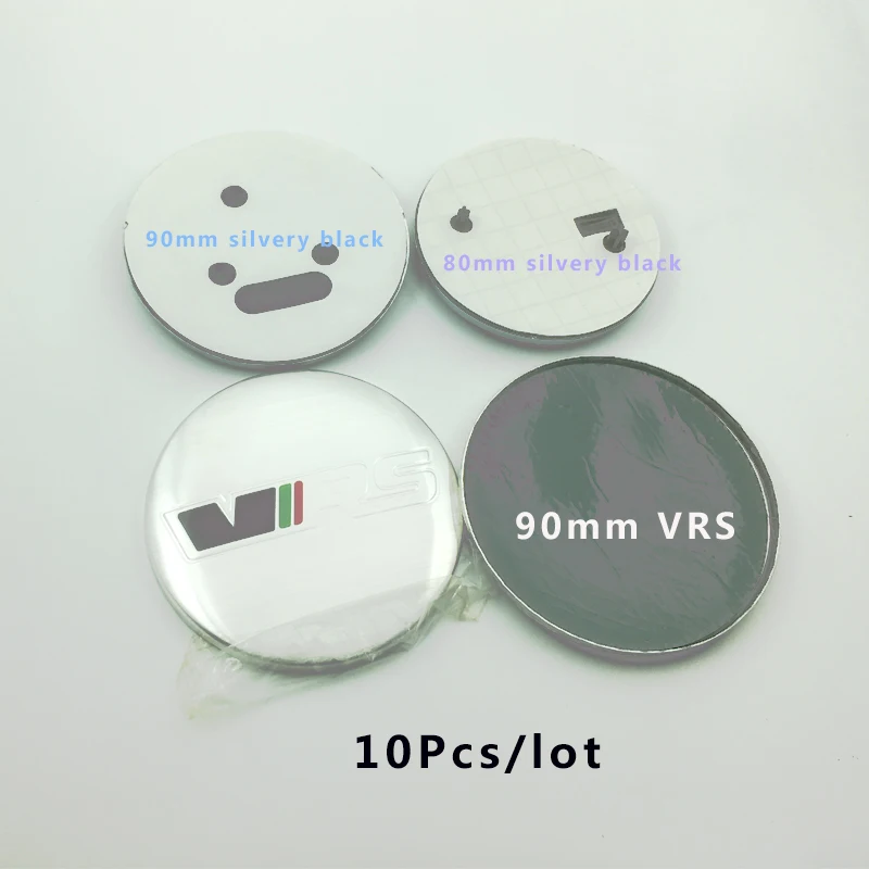 10pcs vrs car head hood emblem rear boot logo cover front bonnet badge trunk label 80mm