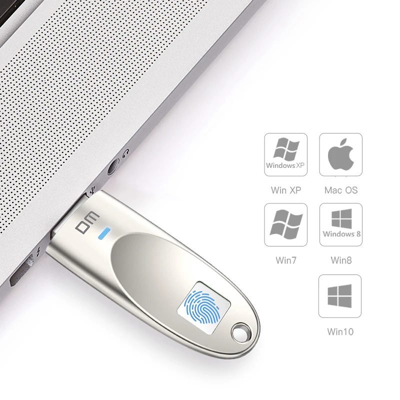 Флеш накопитель DM PD062 высокоскоростной USB флеш с распознаванием отпечатков