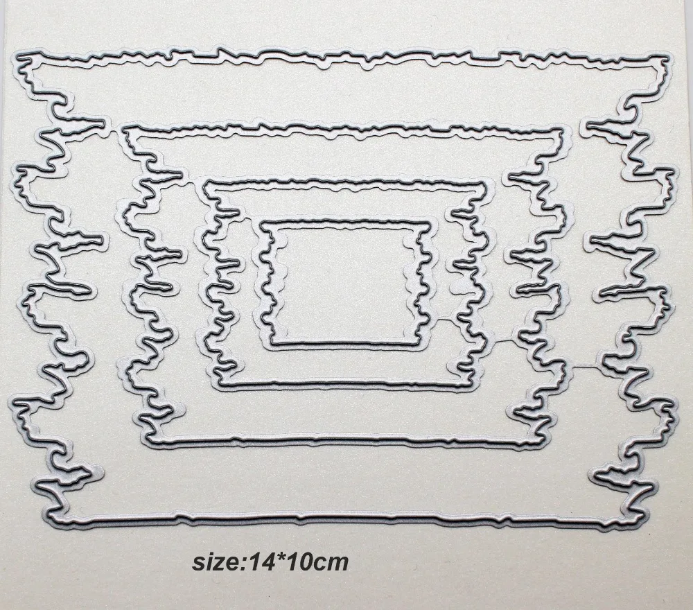 

4pcs Deckle Edge Frame Metal Cutting Dies Stencils for DIY Scrapbooking Photo album Decorative Embossing DIY Paper Cards
