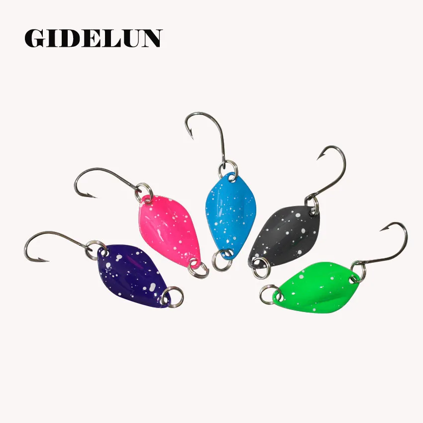 

two sides painted 2.5cm 2g spoon fishing lure metal bait fishing wobblers crank bait pesca fishing tackle artificial trout lure