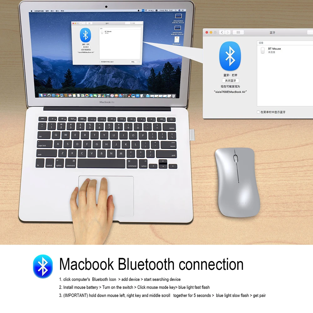 Беспроводная Bluetooth игровая мышь тонкая Бесшумная мышь геймер клик 2,4 г беспроводные мыши с нано-приемником для ПК компьютера