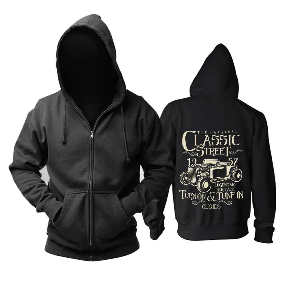 

Bloodhoof Hot Rod Classic Locomotive Printing Black Cotton Men Hip Hop Unisex Tops Hoodie Asia Size