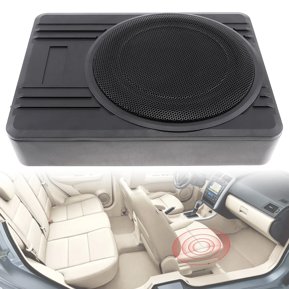 Altavoz Universal de Subwoofer de coche 8 pulgadas 600 W Delgado coche bajo asiento coche activo Subwoofer amplificador de bajo altavoz negro fuselaje slim Altavoz Universal de Subwoofer de coche 8 pulgadas 600 W Delgado coche bajo asiento coche activo Subwoofer amplificador de bajo altavoz negro fuselaje slim
