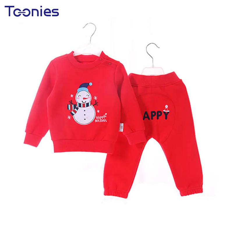 

2Pcs Kids Clothing Sets New Winter Child's Pants Suits Warm Cotton Boys Girls Sportswear Hot Sale Cute Christmas Party Costumes