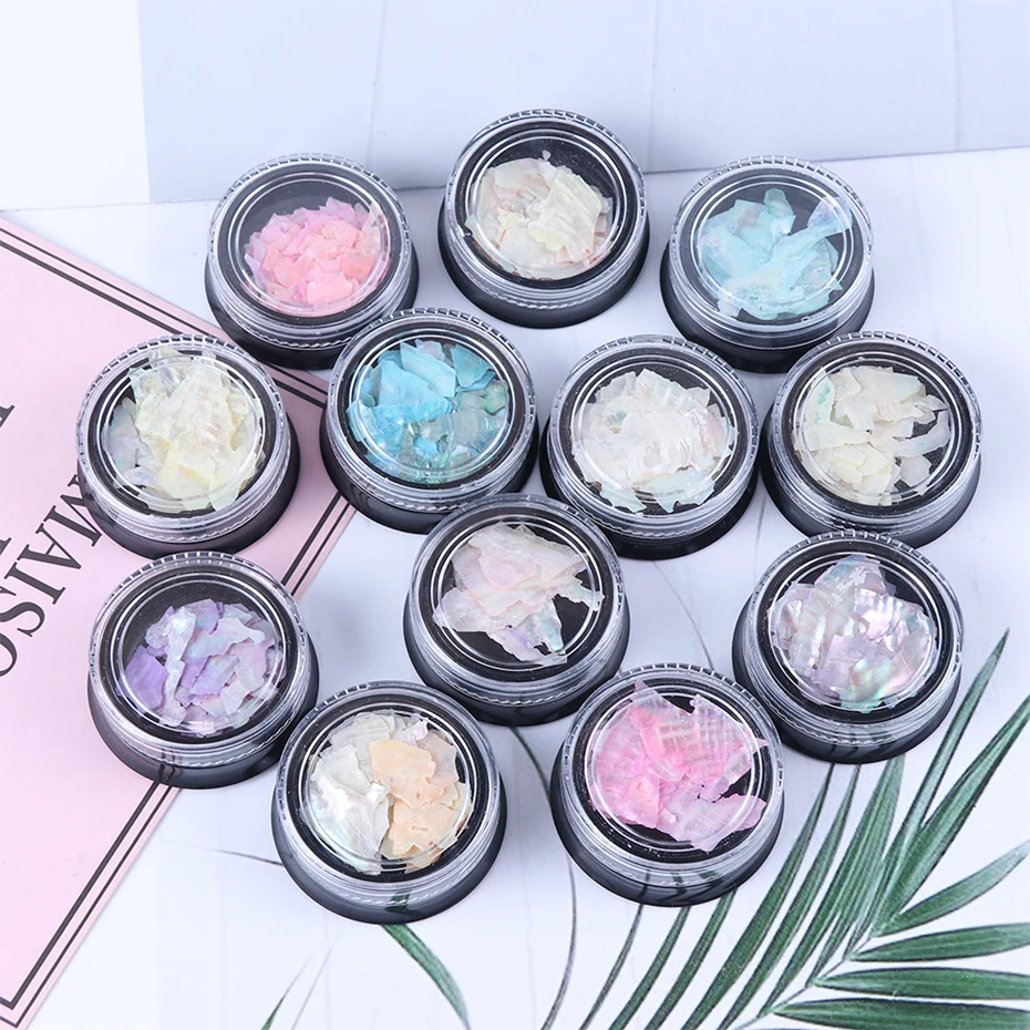 1 Box 3D Nail Sequins Colorful Abalone Shell Marble Irregular Nail Art Broken Slice Glitter Flake DIY Manicure Holographic LA791 (7)