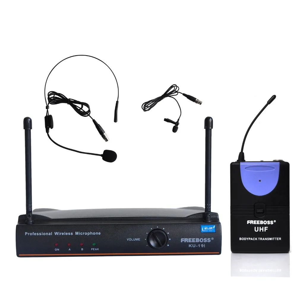 Karaoke UHF WIRELESS Bodypack (headset +lapel ) Professional Wireless