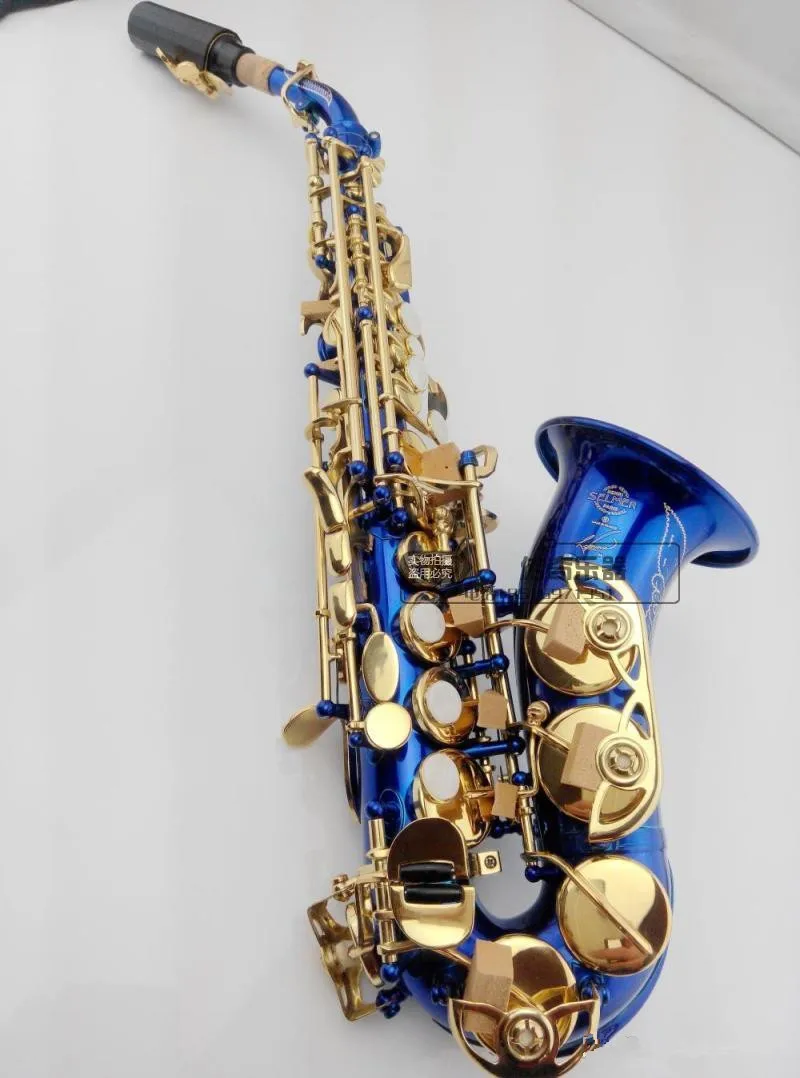 

High quality SELMER 54 Soprano saxophone B flat Musical Instrument Adult and Children Blue saxophone Professional grade Free