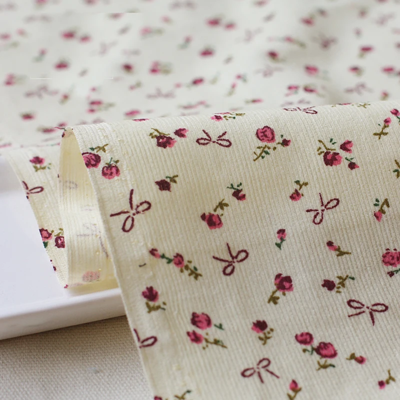 110x100 см хлопок цветы вельвет стрейч ткань для детской одежды постельные принадлежности текстиль лоскутное одеяло шитье сделай сам
