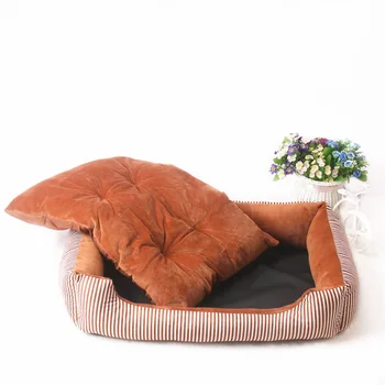 

New Arrival 5 Size Dog Warm Stirped Sofa Bed dog beds for Large dogs Soft Fashion Puppy Mat Pet Cat Bed cama de cachorro
