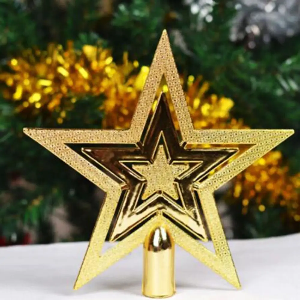 Рождественская Елка Топ сверкающие звезды висят Рождественский Декор, орнамент верхушка для дерева декор для рождественской елки подарок