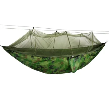 

wholesale 1-2 Person Ultralight summer Parachute Nylon Camping Hanging Sleeping bed Anti-mosquito hammock with Mosquito Net