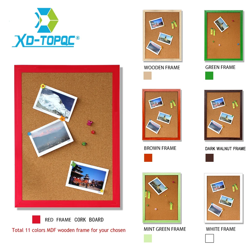 XINDI 5 Colors Bulletin Board MDF Frame Cork Board 25*35cm Photos Pin Memo Cork Message Boards For Notes Home