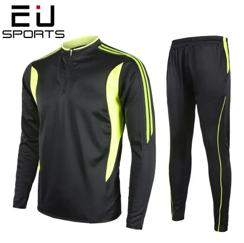 

EU High-quality men football Running Wear Tracksuits Suit Long sleeve Sweatshirt soccer jersey +pant sets Football Sportswear