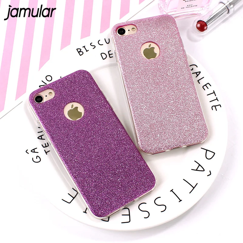 

JAMULAR Bling Glitter TPU Case For iPhone X 8 Plus 6 6S 5S SE Case Crystal Soft Phone Back Cover for iphone 7 XR XS MAX Fundas