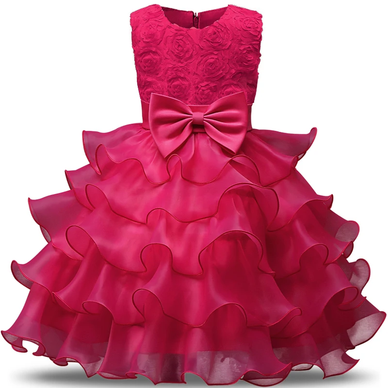 

Newborn Baby Girl Floral Princess Dress for Kids Ceremonious Party Dresses For Wedding Infant Girls First Birthday Clothes