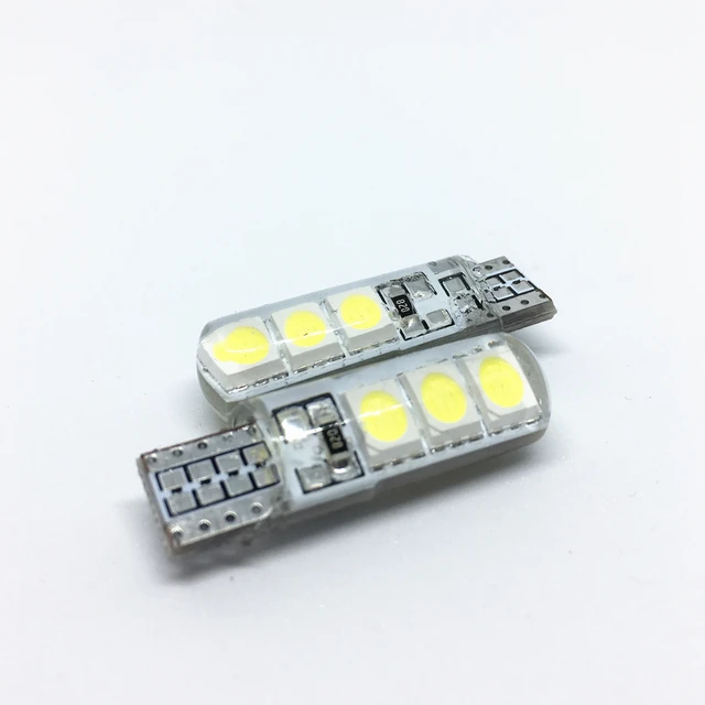 4PCS T10 W5W LED 6 SMD 194 2825 WY5W Auto Parking Bulb Silica Gel Waterproof Wedge Light Silicone Shell Car Reading Dome Lamp 5