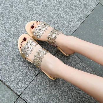 

BLXQPYT Fashion Women Slide Slip On Mule Loafer Flats Shoes Slides Slippers Sandals Summer Shoes Woman Mules Flip Flops 3066