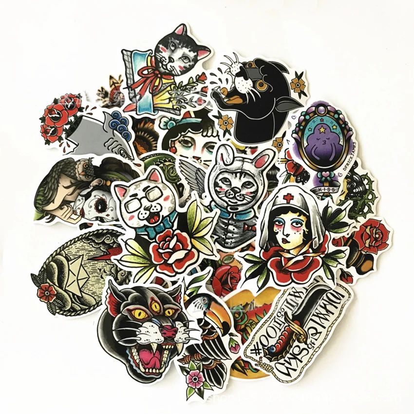50pcs Cool Skateboard Stickers Bomb Bulk Pack Snowboard Vinyl Decor Decals Black