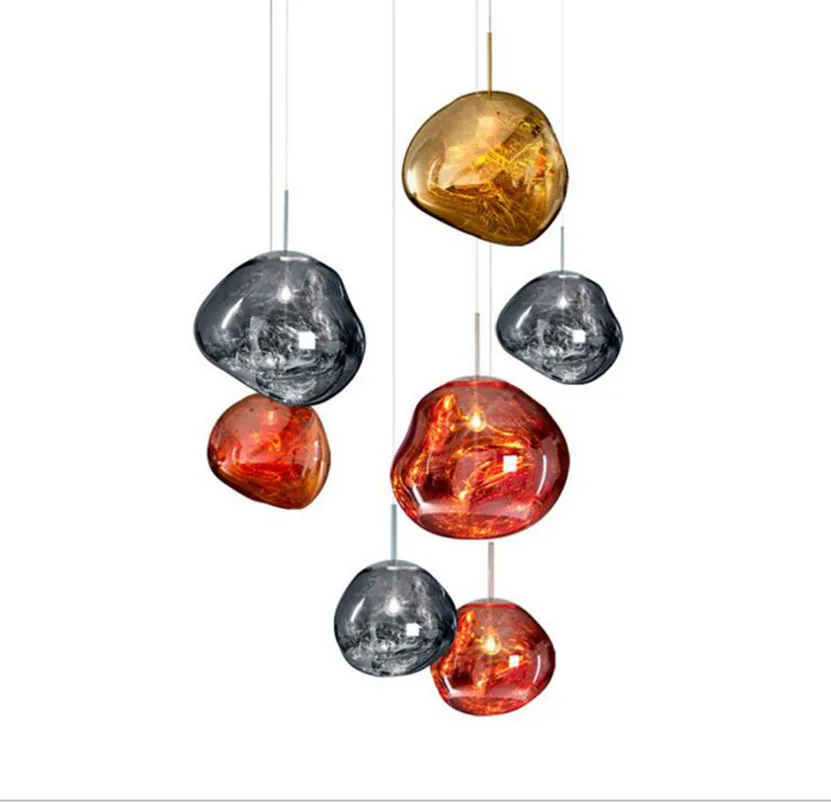 

LOFT Glass Lava Creative Lights Bar coffee shop Simple Scandinavian Creative Personality Black Bedroom Small Candelier Gold