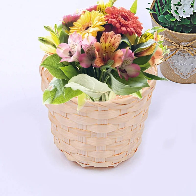 

Rattan Plant Box Wicker Basket Nursery Pots Sea Grass Storage Basket Straw Garden Flower Pot Handmade Sundries Organizer