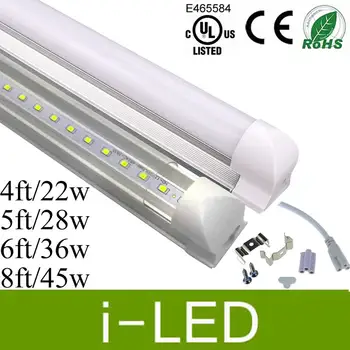 

NEW Led Cooler Lights T8 Led 4ft 5ft 6ft 8ft Led Tubes Integrated smd2835 Led Fluorescent Tubes Light AC85-265V CE UL cUL