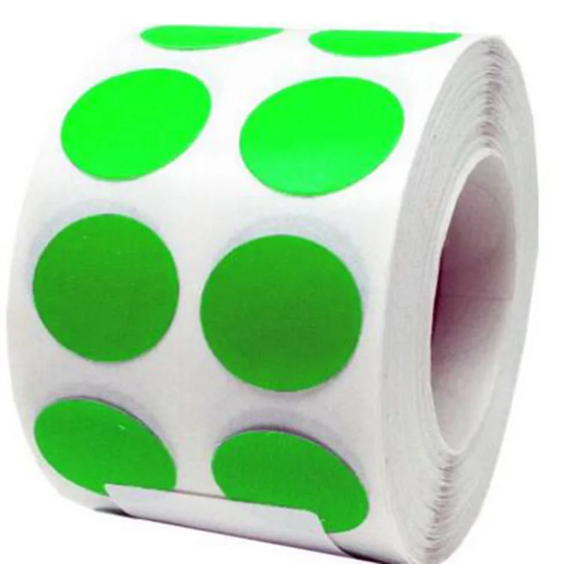 

Flourescent Green Color Dots 1" Sticky Round Labels Premium Round Stickers peel and stick adhesive stationery sticker for decor