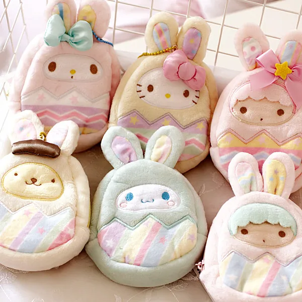 

Sanrio HelloKitty My Melody Cinnamoroll Pompompurin Little Twin Stars Coin Purse Wallet Key chain Bag Pendant for Girls Gifts