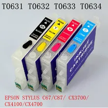 4 цвета t0631-t0634 многоразовый картридж для принтеров EPSON STYLUS C67/C87/CX3700/CX4100/CX4700