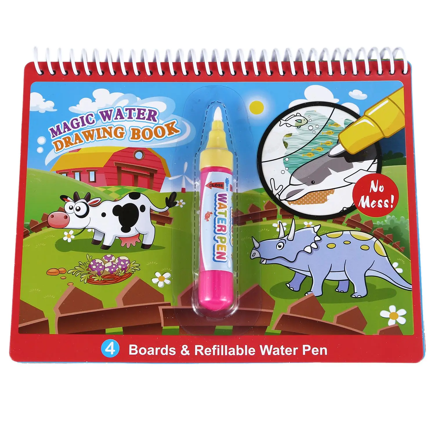 

LCLL-COOLPLAY Magic Water Drawing Book Coloring Book Doodle with Magic Pen Painting Drawing Board For Kids Toys Toy Birthday G