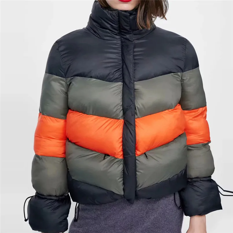 

Camping Hiking Down Women Winter Warm Thick Coat Stripe Splicing Thickening Easy Fashion Down Jackets For Outdoor #2n29