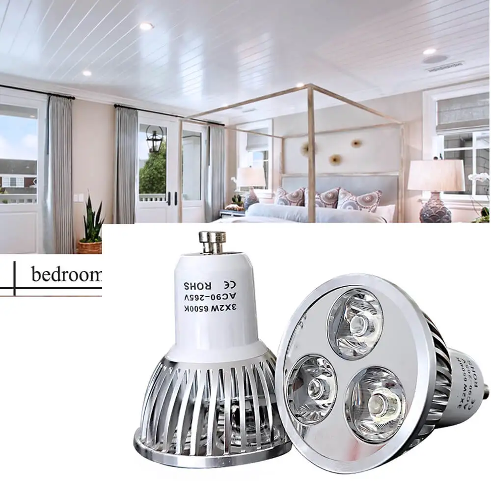 GU10 Светодиодный прожектор потолочная лампа холодный белый 6500 K светодиодный светильник для семьи гостиницы алюминиевый лампада 50 Вт