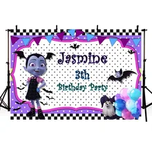 MEHOFOTO белый фиолетовый Junior Vampirina фон овсянка воздушный шар Дети День рождения фоны для фотостудии 7x5FT винил