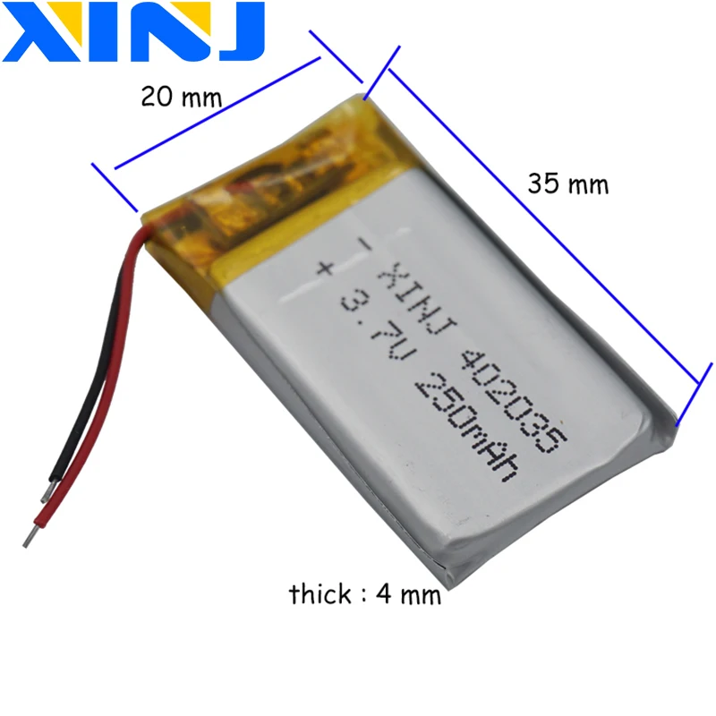 Литий полимерный аккумулятор XINJ 2 шт. 3 7 В 330 мА · ч 502035 2pin JST 1 0/1 25/1 5/2 0/2 54 мм для MP3 GPS