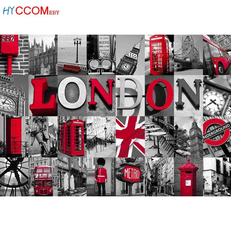 

London Red bus 5D DIY diamond embroidery Red Telephone booth Photo diamond painting Cross Stitch full of Rhinestone mosaic Arts