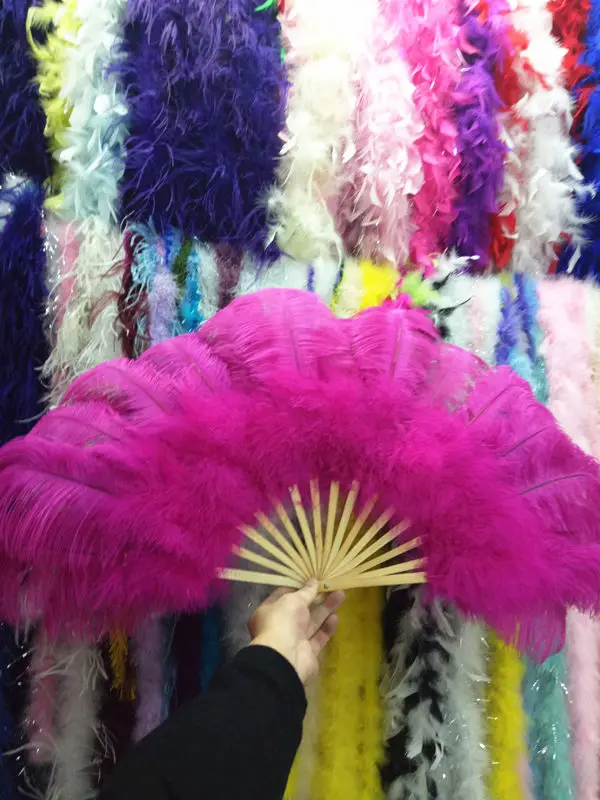 10 цветов страусиных перьев для Хэллоуина, вечерние украшения, украшенные танцорами живота, веером, вечерние украшения на Хэллоуин - Цвет: Rose